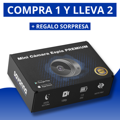 (COMPRA 1 Y LLEVA 2) Mini Cámara Espía PREMIUM + Regalo Sorpresa [1080P ULTRA HD]