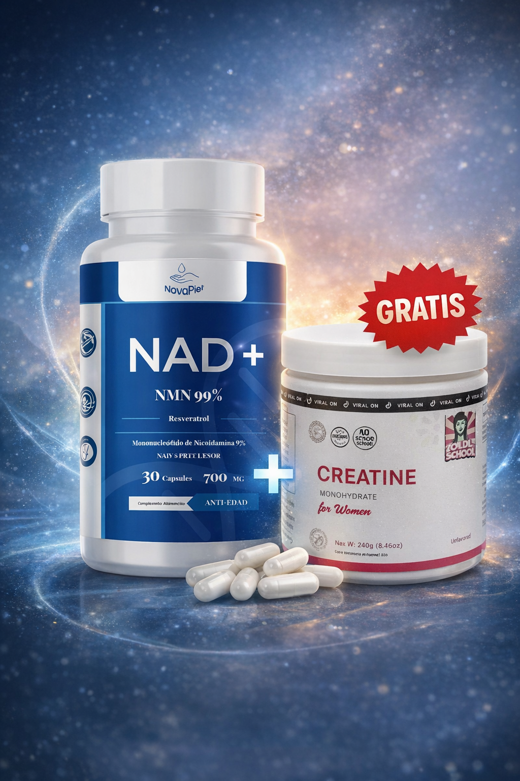 ⚡Recarga Tu Energía y Juventud con NAD+ NMN 99% + Creatina Premium⚡