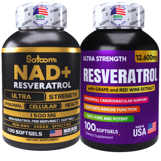 ✨ Combo Premium NAD+ & Resveratrol ✨ Energía ⚡ | Longevidad 🕰️ | Antienvejecimiento 💎📦 Llévate el Combo Premium y recibe un REGALO GRATIS 🎁