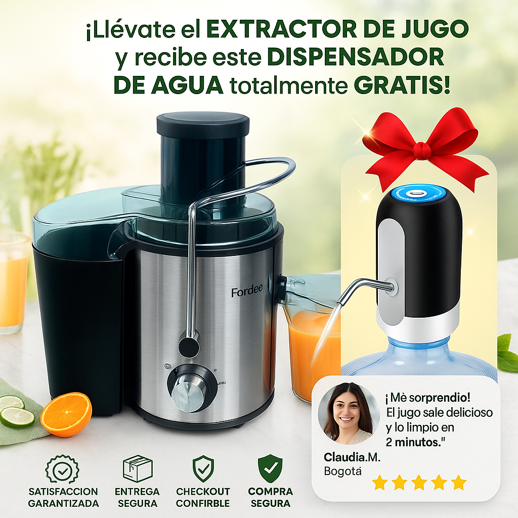 🍊Lleva el Extractor de Jugos de 800W y recibe GRATIS un Dispensador Automático de Agua💧